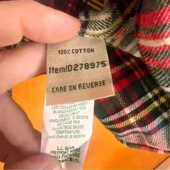 LL Bean Womens Plus size relaxed flannel shirt in plaid- size 1X - Picture 4 of 9